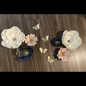 Handmade paper flowers set of 6